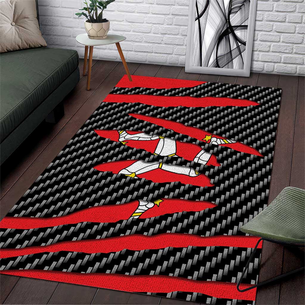 Isle of Man Beast Area Rug Ripped Flag Graphic - Wonder Print Shop