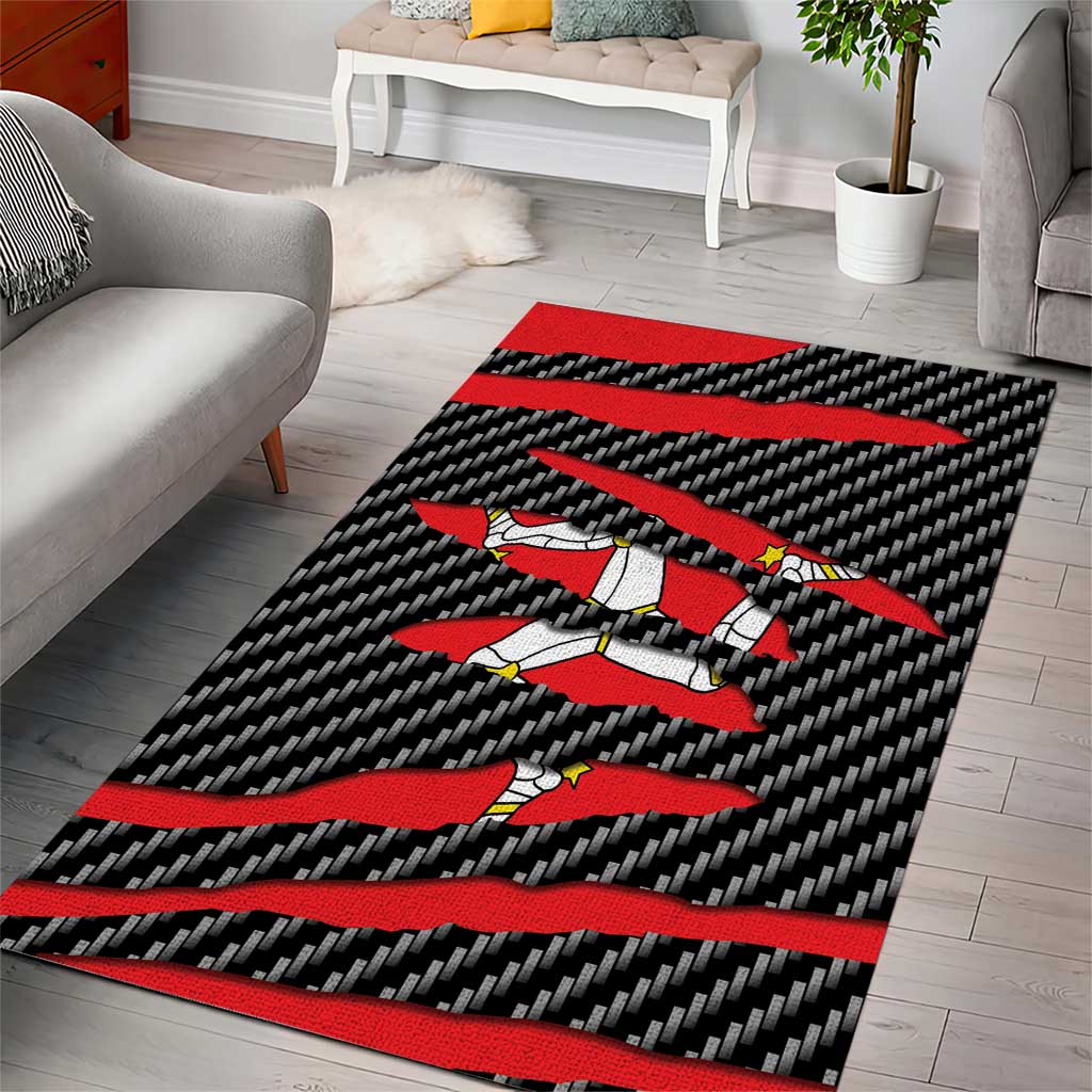 Isle of Man Beast Area Rug Ripped Flag Graphic - Wonder Print Shop