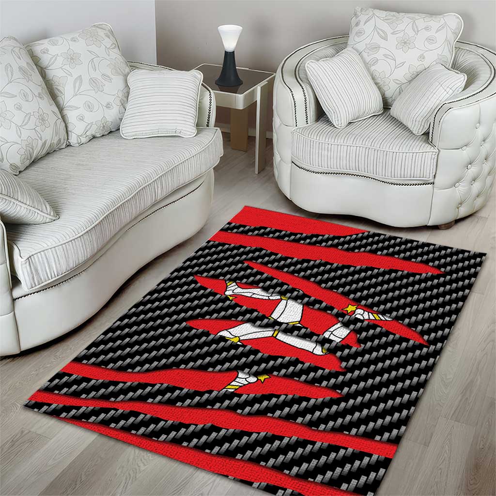 Isle of Man Beast Area Rug Ripped Flag Graphic - Wonder Print Shop