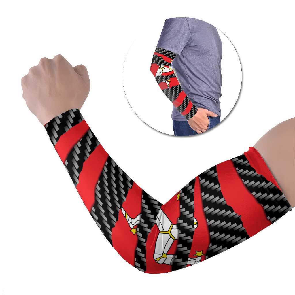 Isle of Man Beast Arm Sleeves Ripped Flag Graphic - Wonder Print Shop