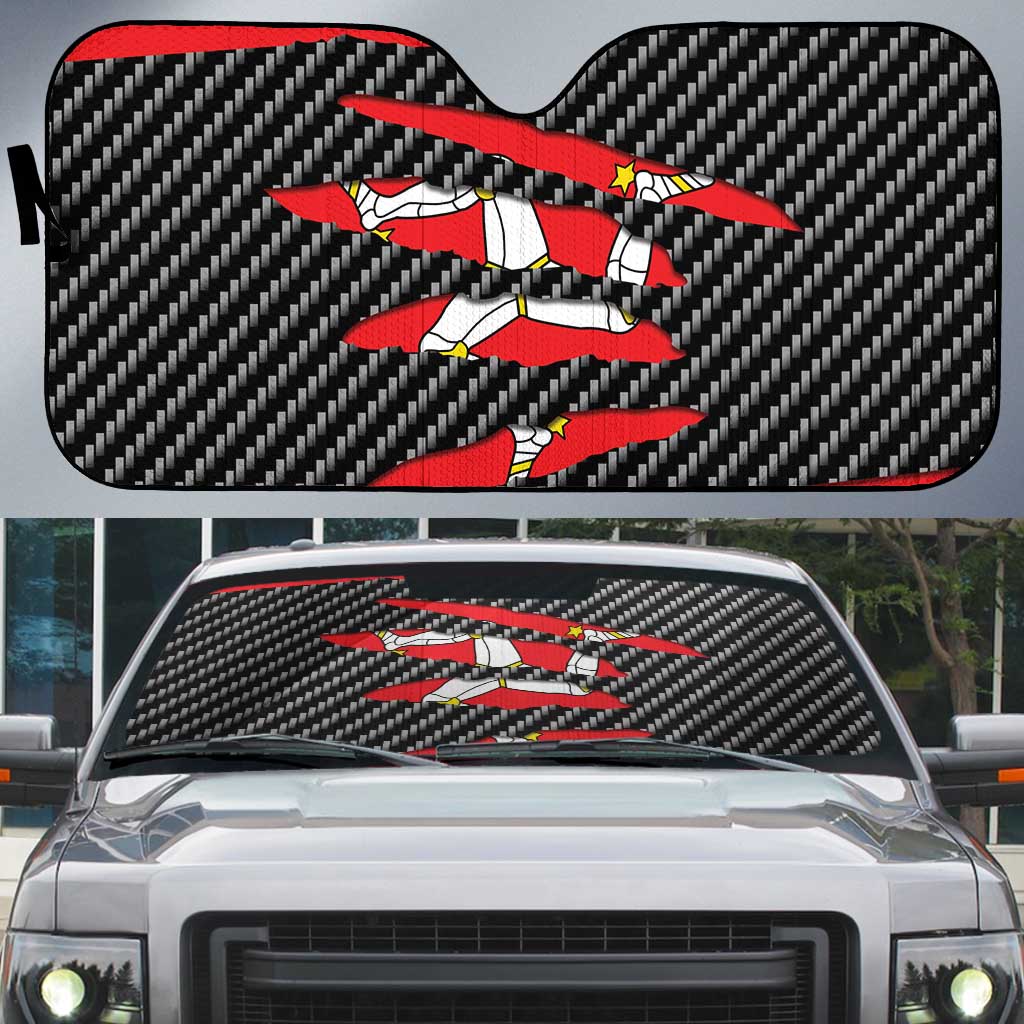 Isle of Man Beast Auto Sun Shade Ripped Flag Graphic - Wonder Print Shop