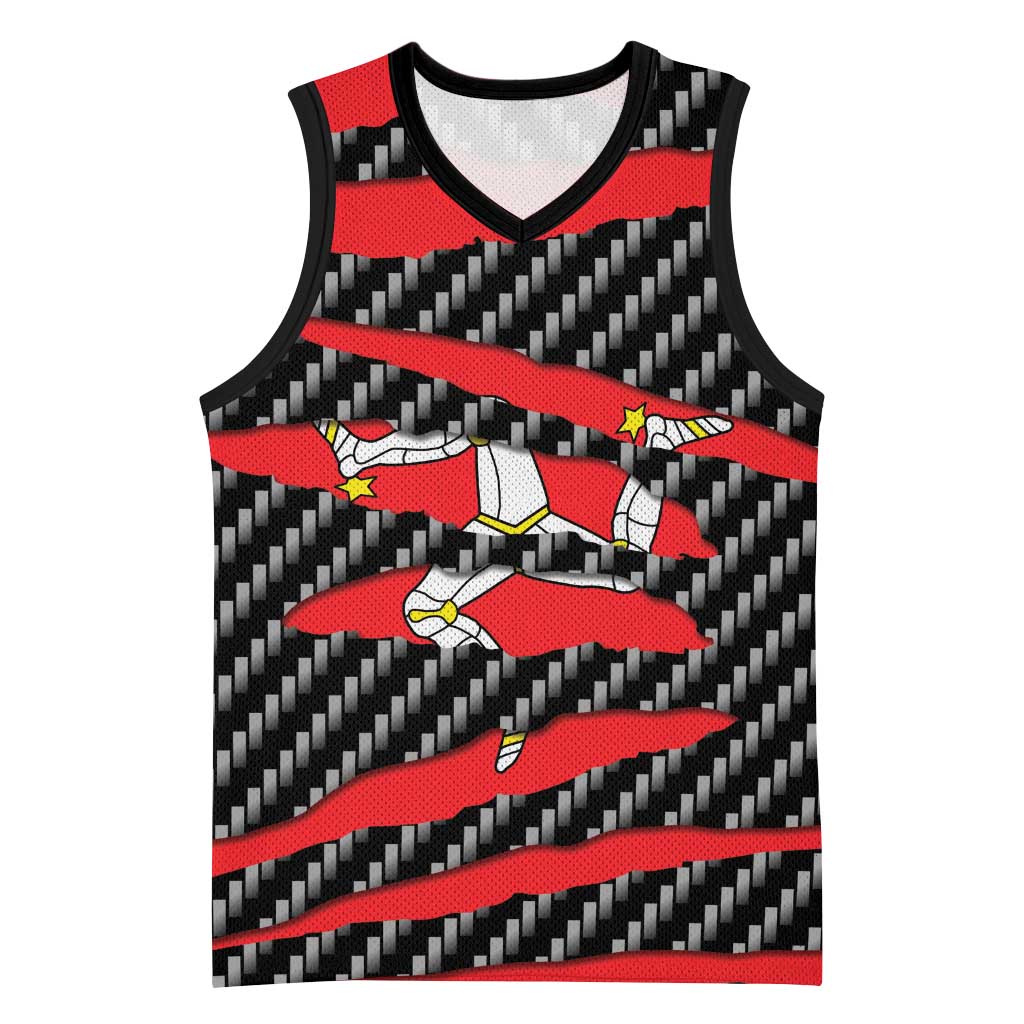 Isle of Man Beast Basketball Jersey Ripped Flag Graphic - Wonder Print Shop