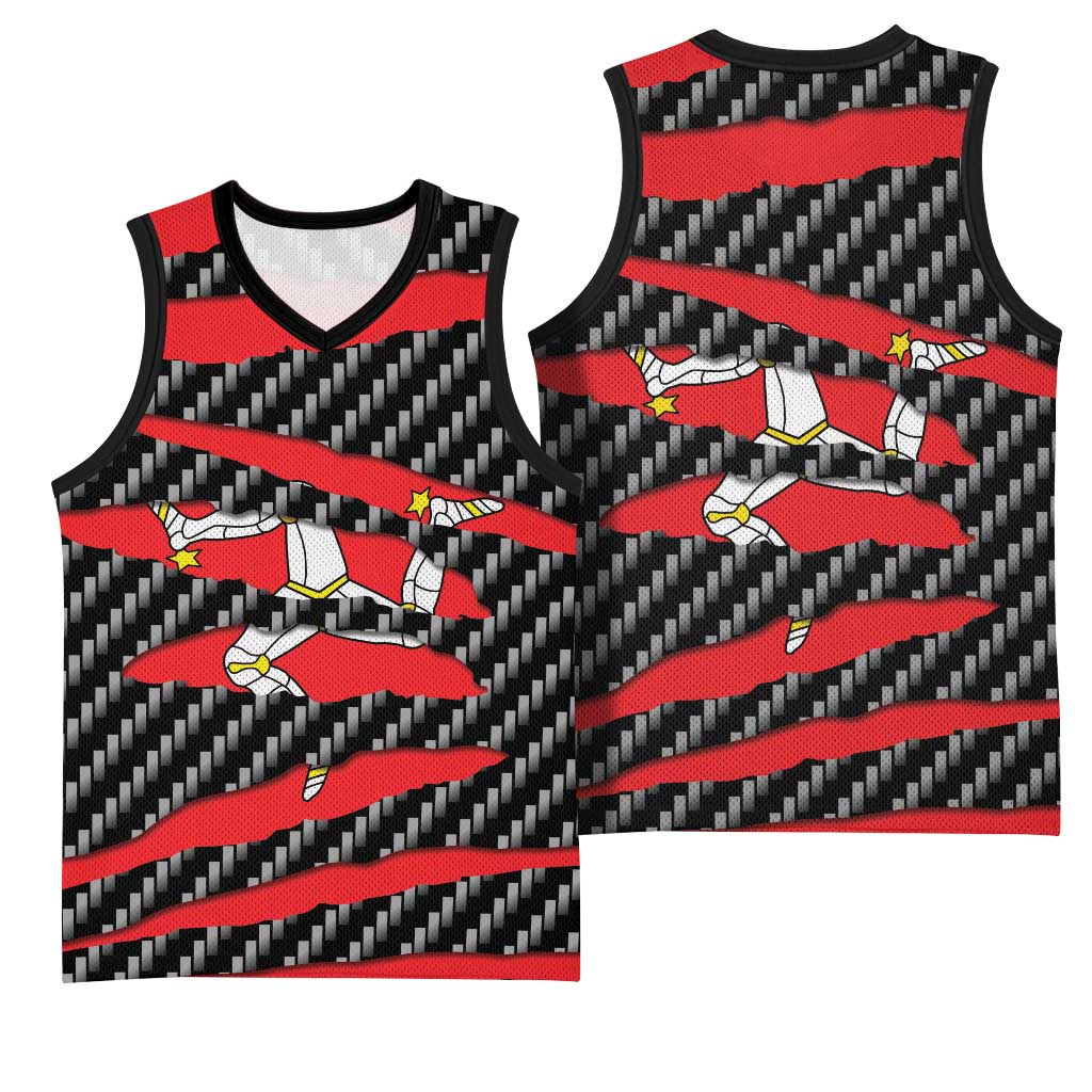 Isle of Man Beast Basketball Jersey Ripped Flag Graphic - Wonder Print Shop