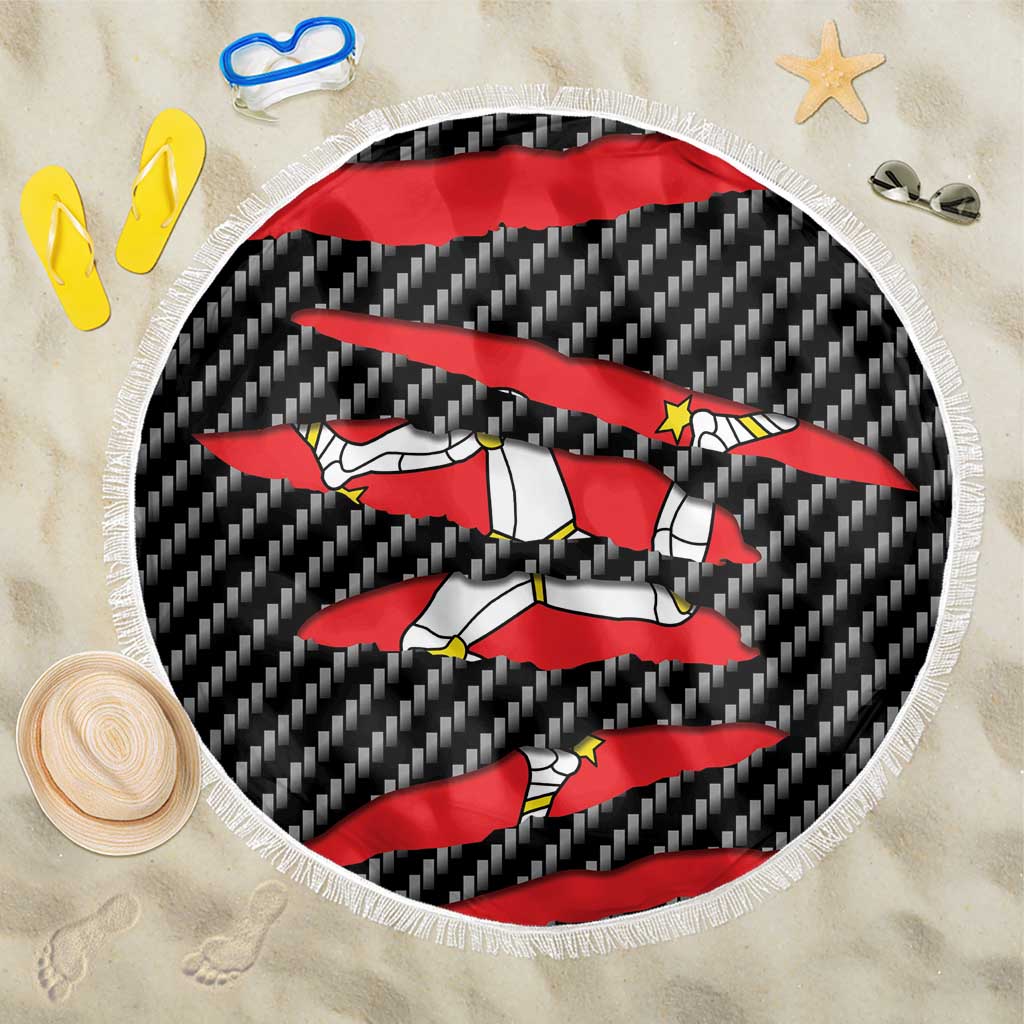 Isle of Man Beast Beach Blanket Ripped Flag Graphic - Wonder Print Shop