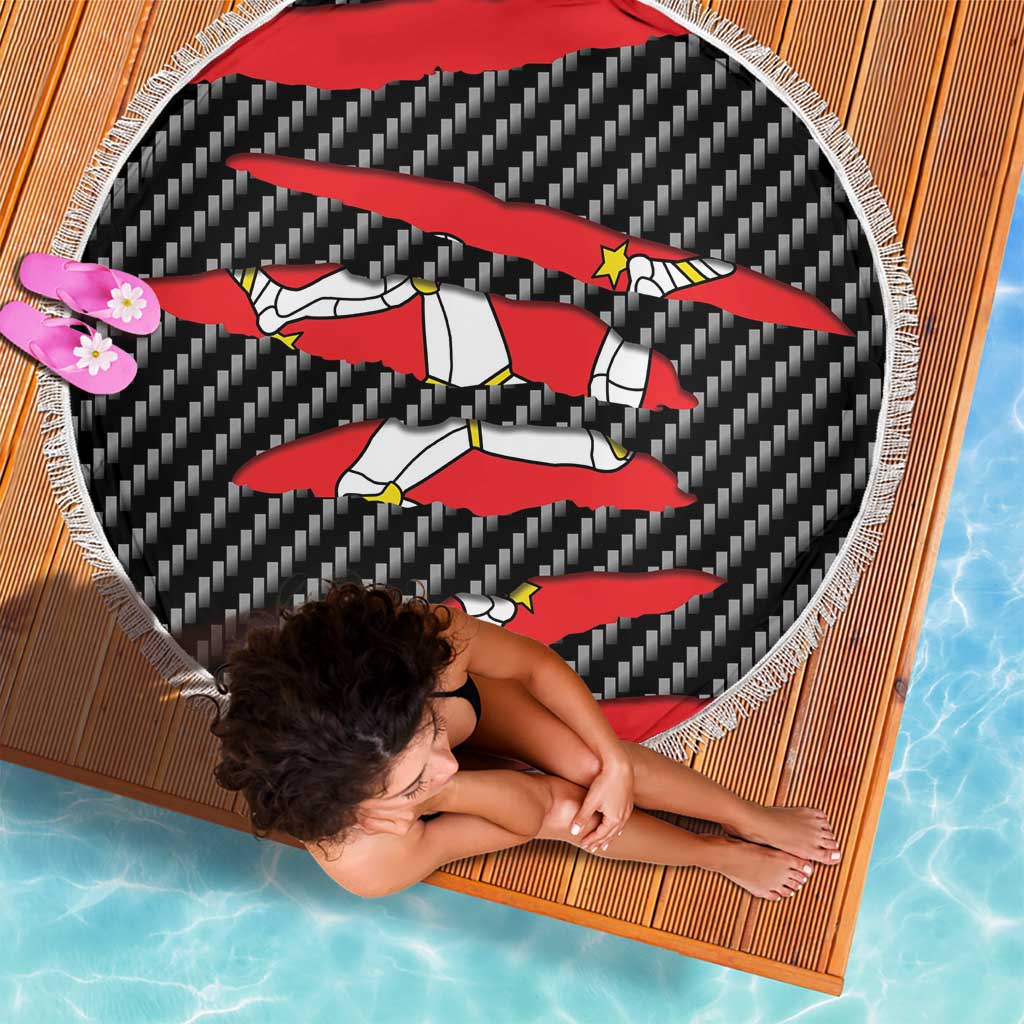 Isle of Man Beast Beach Blanket Ripped Flag Graphic - Wonder Print Shop