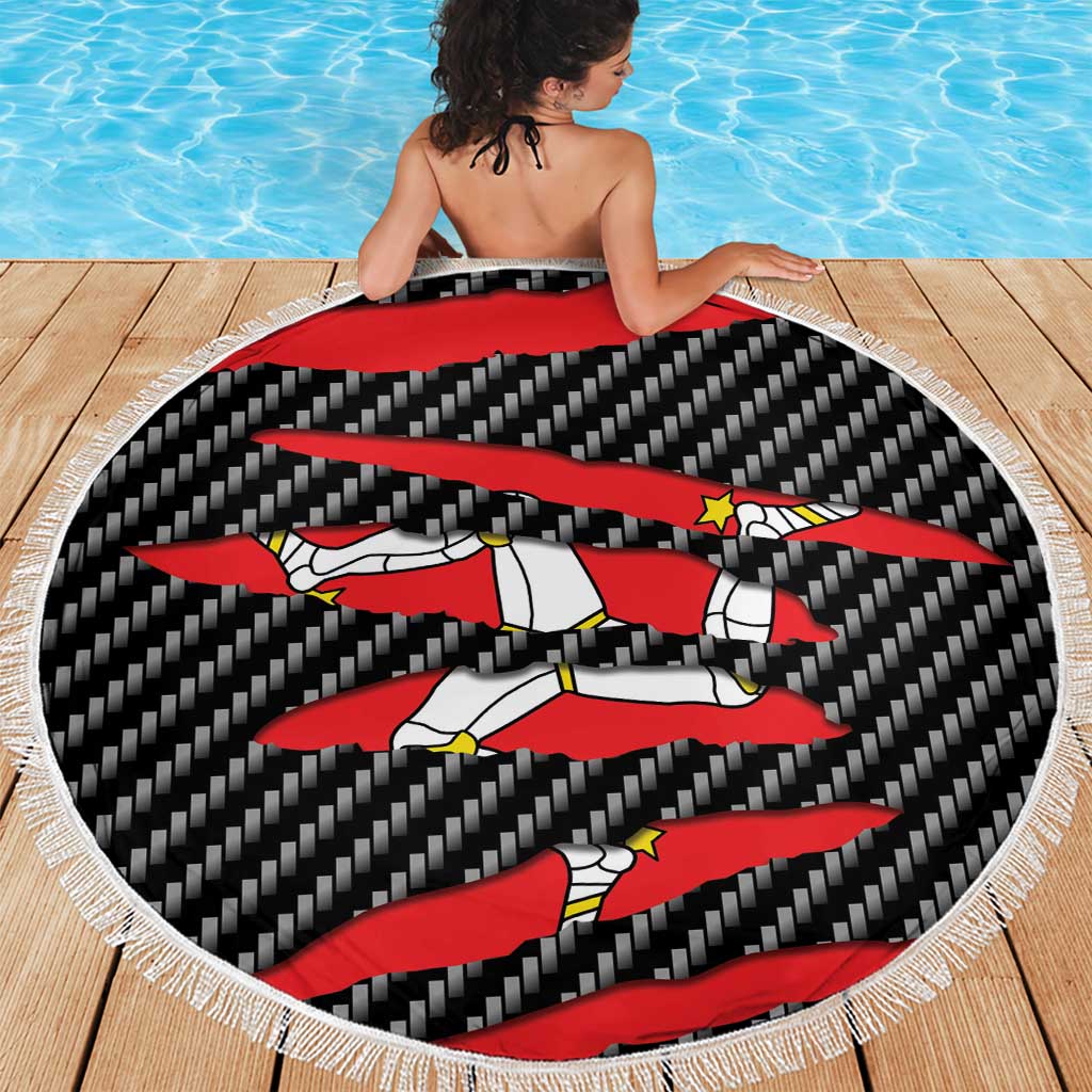 Isle of Man Beast Beach Blanket Ripped Flag Graphic - Wonder Print Shop
