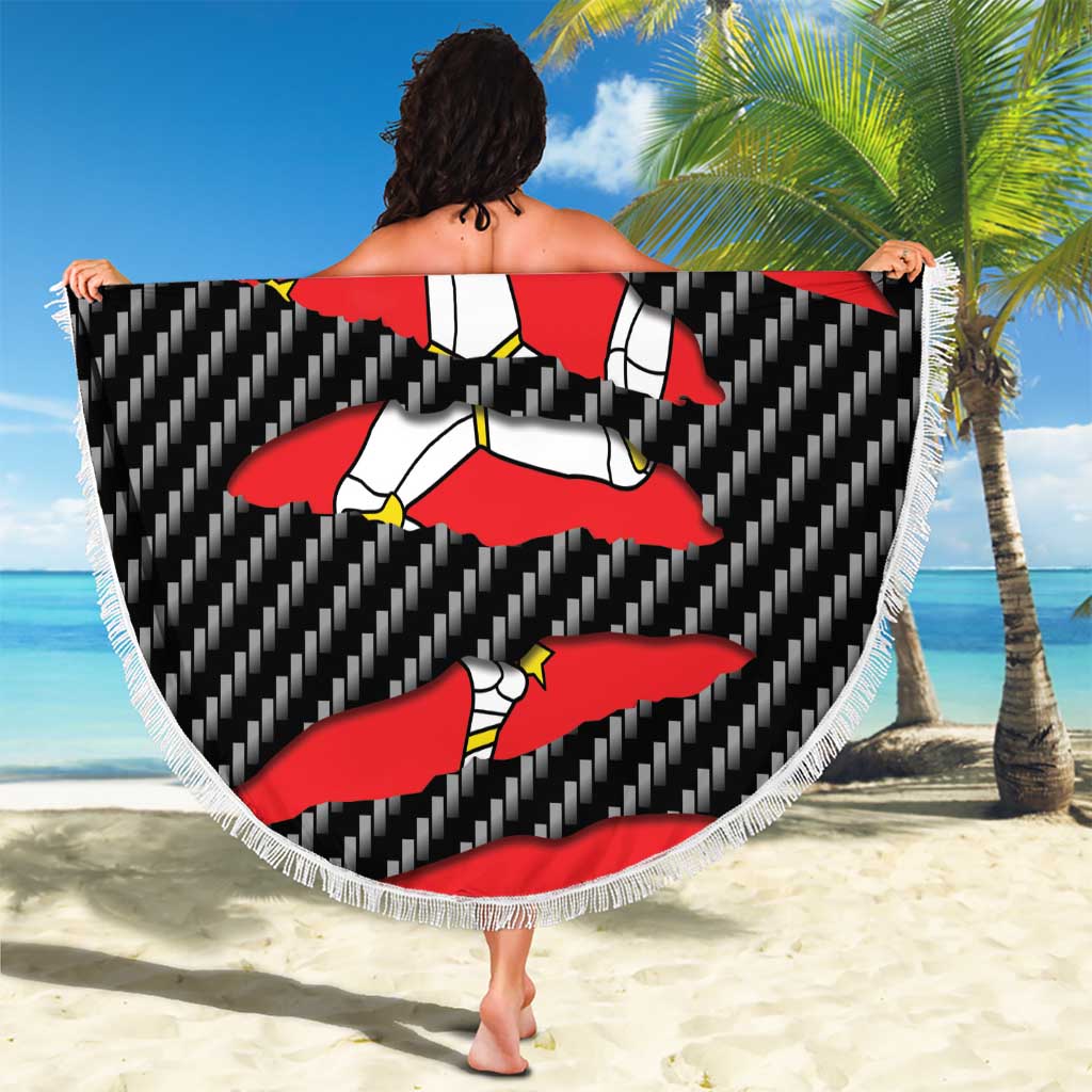 Isle of Man Beast Beach Blanket Ripped Flag Graphic - Wonder Print Shop