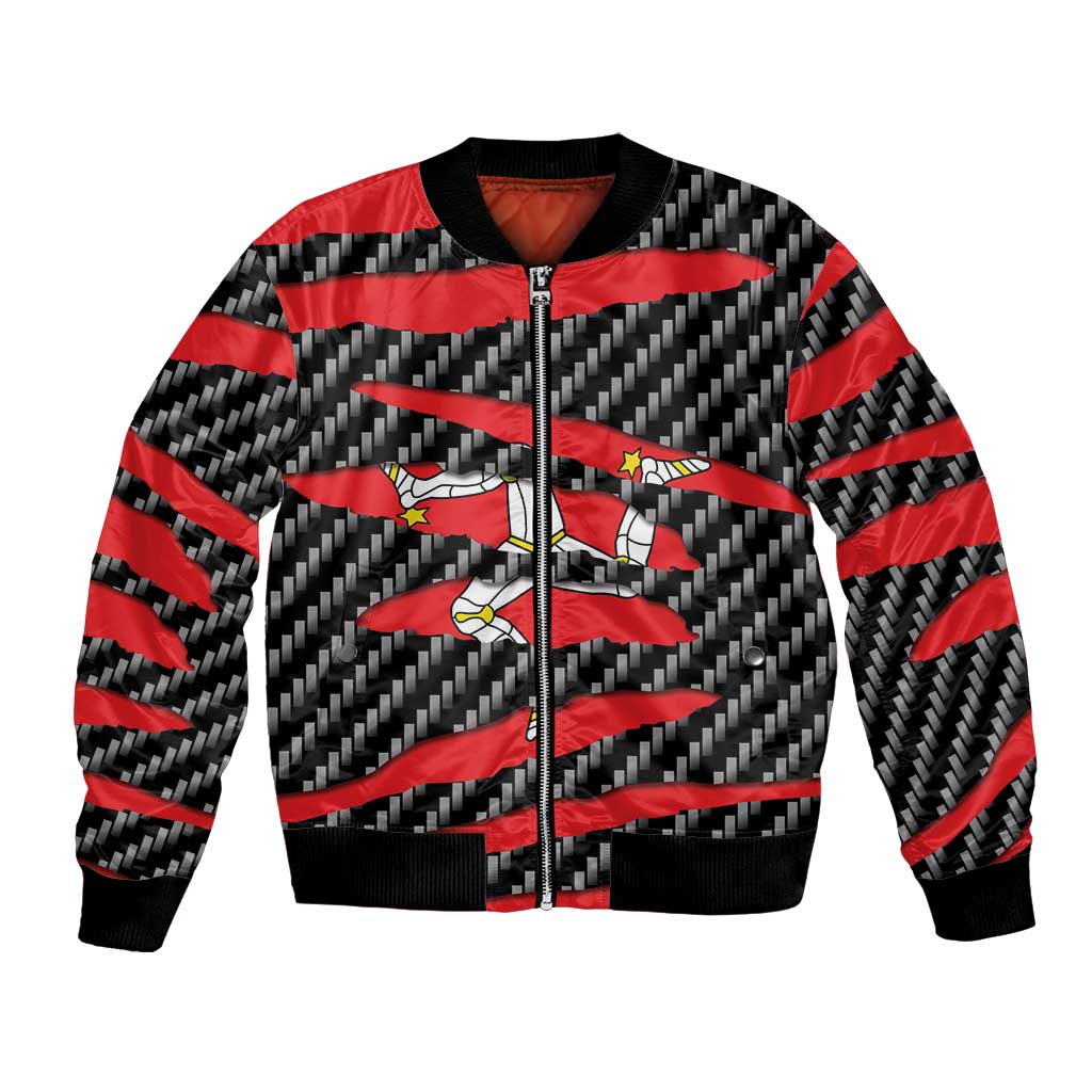 Isle of Man Beast Bomber Jacket Ripped Flag Graphic - Wonder Print Shop