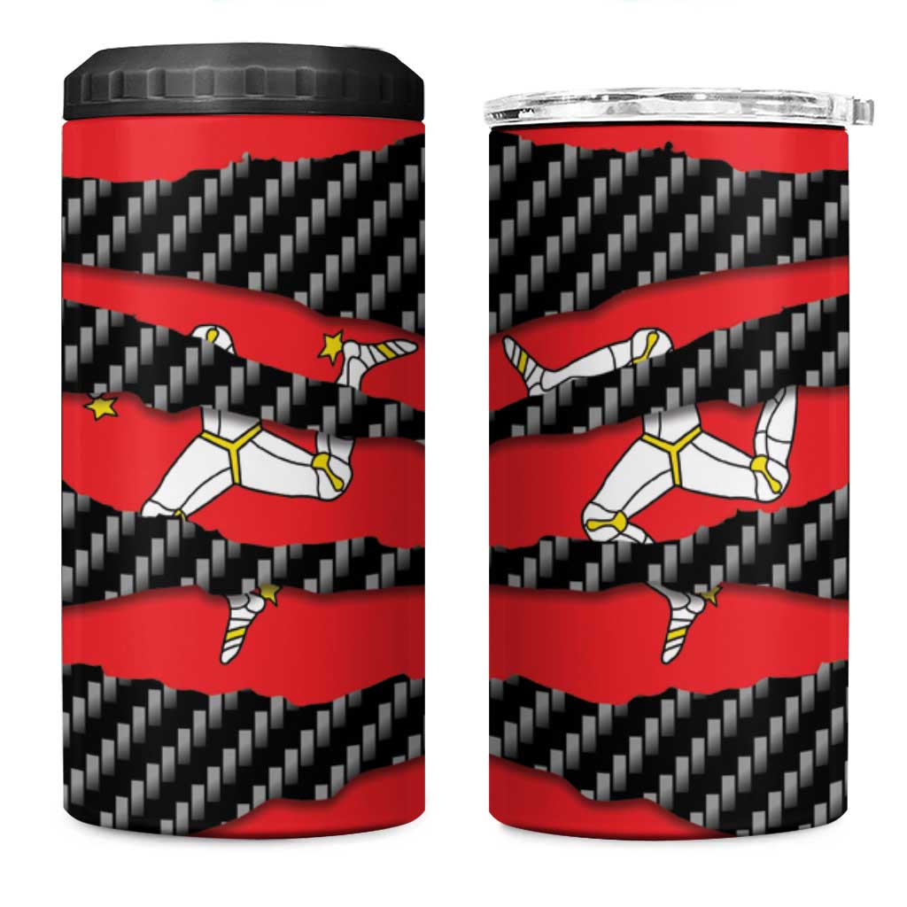 Isle of Man Beast 4 in 1 Can Cooler Tumbler Ripped Flag Graphic - Wonder Print Shop