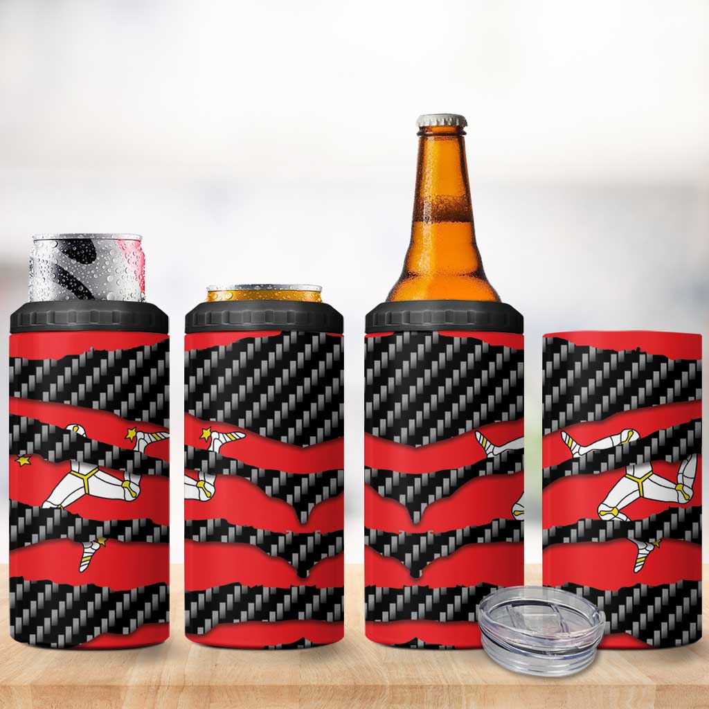 Isle of Man Beast 4 in 1 Can Cooler Tumbler Ripped Flag Graphic - Wonder Print Shop