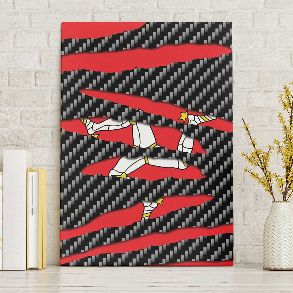 Isle of Man Beast Canvas Wall Art Ripped Flag Graphic - Wonder Print Shop