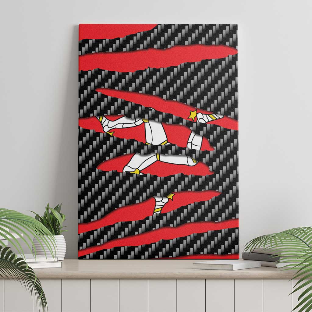 Isle of Man Beast Canvas Wall Art Ripped Flag Graphic - Wonder Print Shop