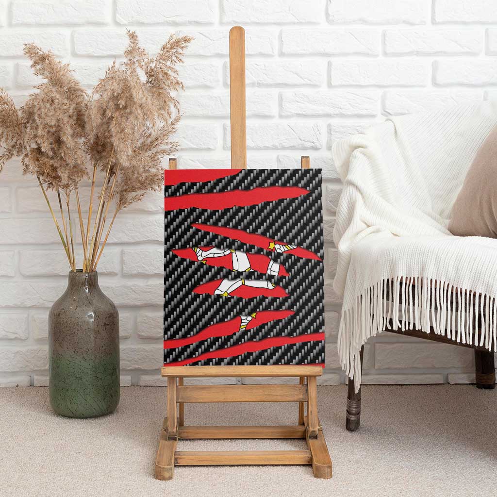 Isle of Man Beast Canvas Wall Art Ripped Flag Graphic - Wonder Print Shop