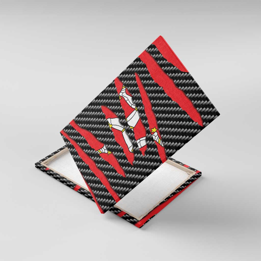 Isle of Man Beast Canvas Wall Art Ripped Flag Graphic - Wonder Print Shop