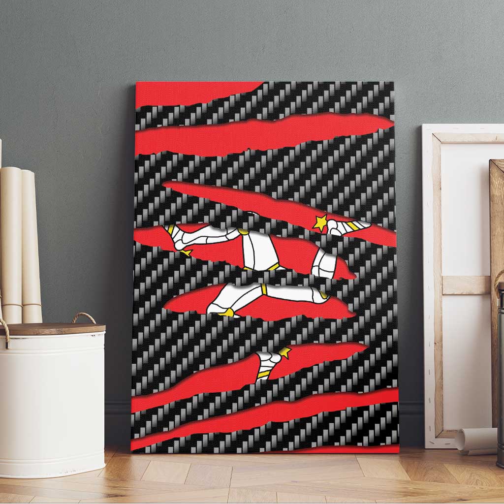 Isle of Man Beast Canvas Wall Art Ripped Flag Graphic - Wonder Print Shop