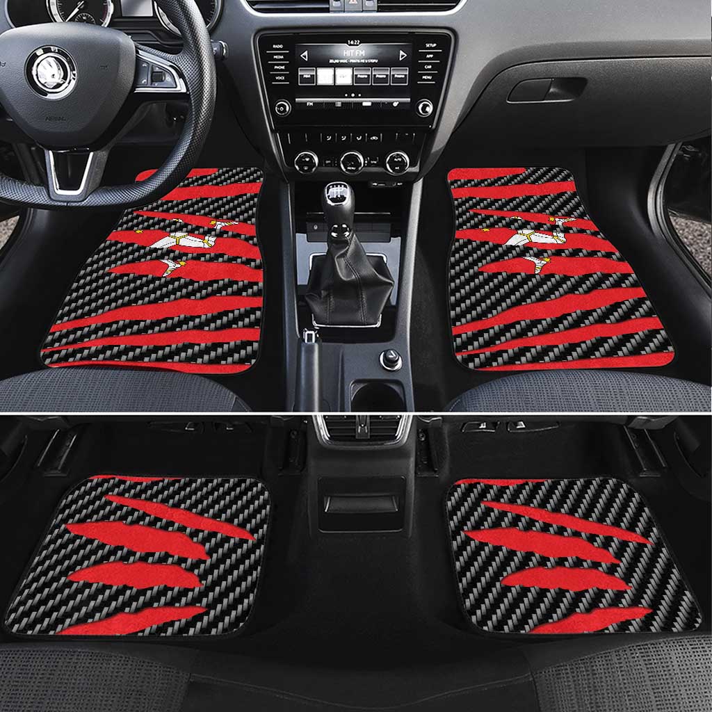 Isle of Man Beast Car Mats Ripped Flag Graphic - Wonder Print Shop
