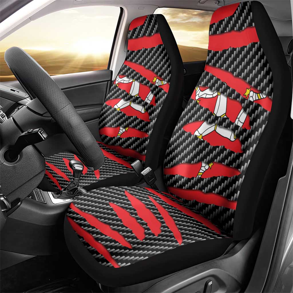 Isle of Man Beast Car Seat Cover Ripped Flag Graphic - Wonder Print Shop