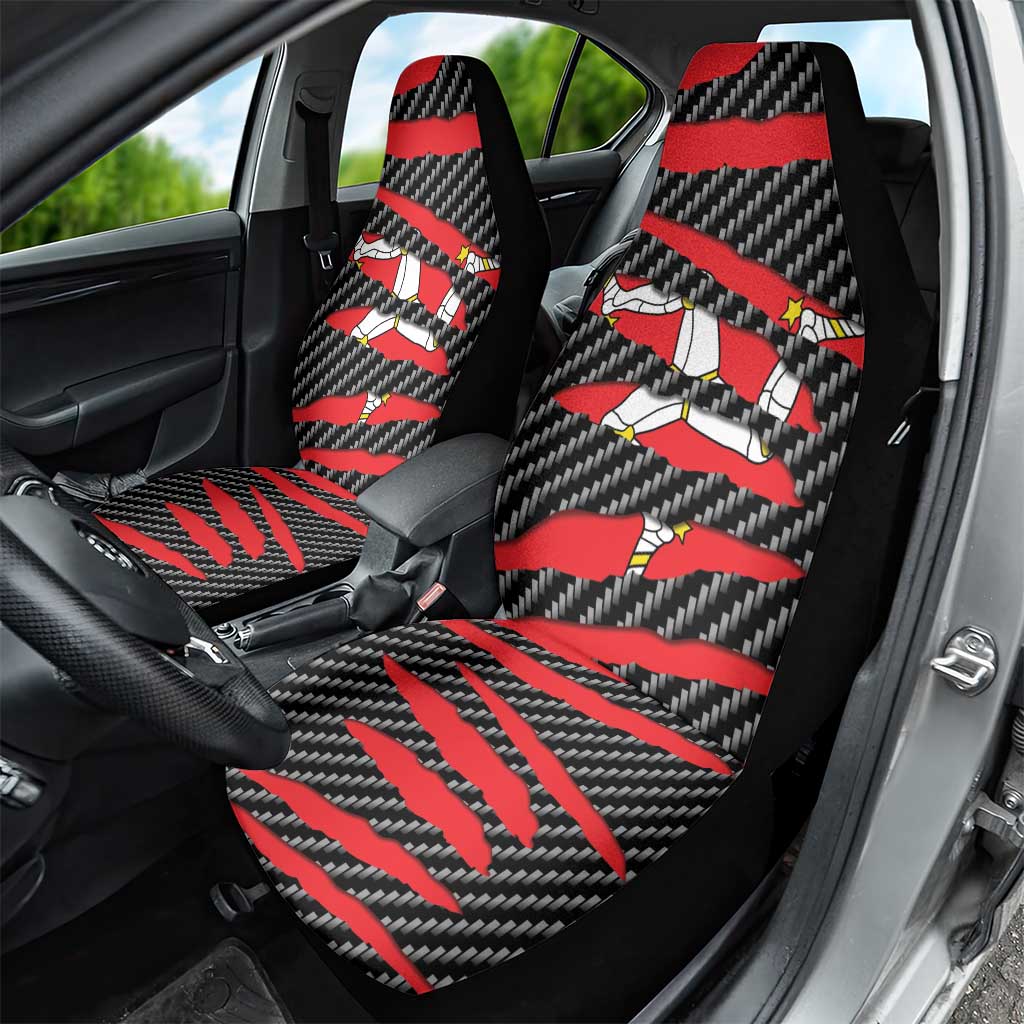 Isle of Man Beast Car Seat Cover Ripped Flag Graphic - Wonder Print Shop