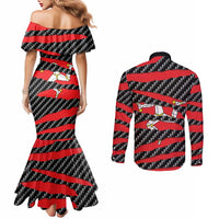 Isle of Man Beast Couples Matching Mermaid Dress and Long Sleeve Button Shirt Ripped Flag Graphic - Wonder Print Shop