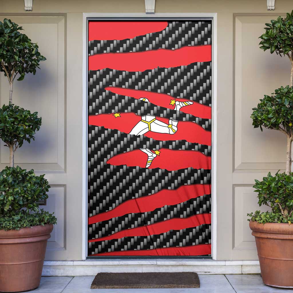 Isle of Man Beast Door Cover Ripped Flag Graphic - Wonder Print Shop