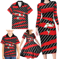 Isle of Man Beast Family Matching Long Sleeve Bodycon Dress and Hawaiian Shirt Ripped Flag Graphic - Wonder Print Shop