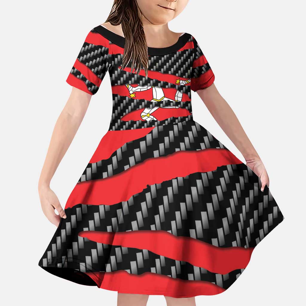 Isle of Man Beast Family Matching Mermaid Dress and Hawaiian Shirt Ripped Flag Graphic - Wonder Print Shop