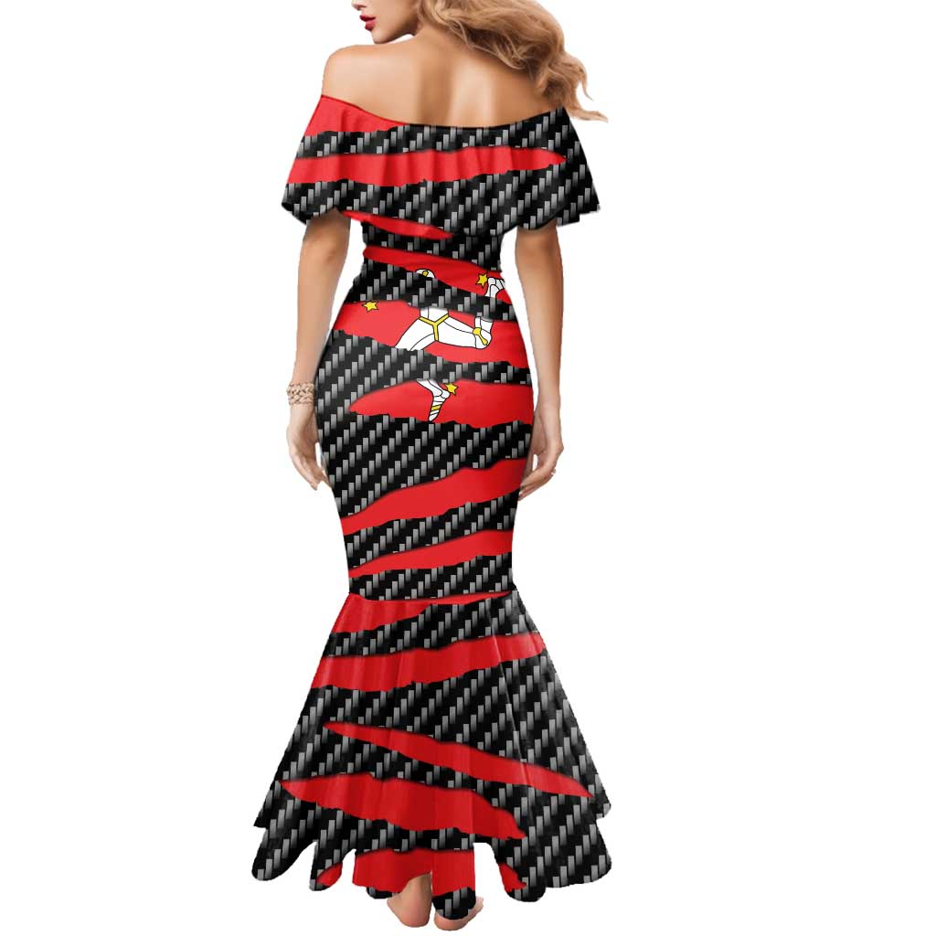 Isle of Man Beast Family Matching Mermaid Dress and Hawaiian Shirt Ripped Flag Graphic - Wonder Print Shop