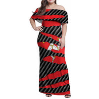 Isle of Man Beast Family Matching Off Shoulder Maxi Dress and Hawaiian Shirt Ripped Flag Graphic - Wonder Print Shop