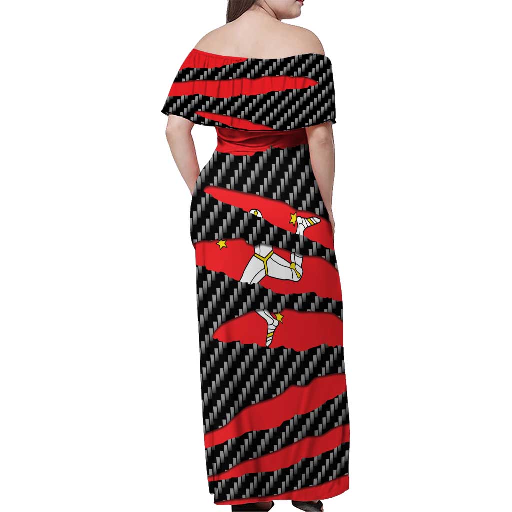 Isle of Man Beast Family Matching Off Shoulder Maxi Dress and Hawaiian Shirt Ripped Flag Graphic - Wonder Print Shop