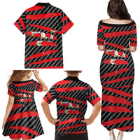 Isle of Man Beast Family Matching Puletasi and Hawaiian Shirt Ripped Flag Graphic - Wonder Print Shop