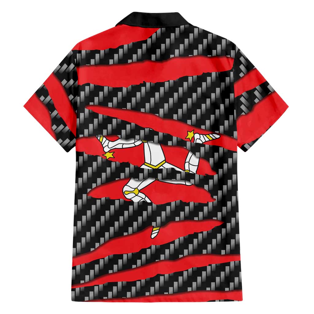 Isle of Man Beast Family Matching Short Sleeve Bodycon Dress and Hawaiian Shirt Ripped Flag Graphic - Wonder Print Shop