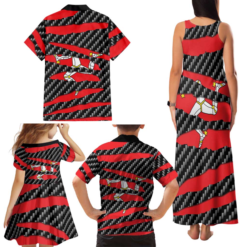 Isle of Man Beast Family Matching Tank Maxi Dress and Hawaiian Shirt Ripped Flag Graphic - Wonder Print Shop