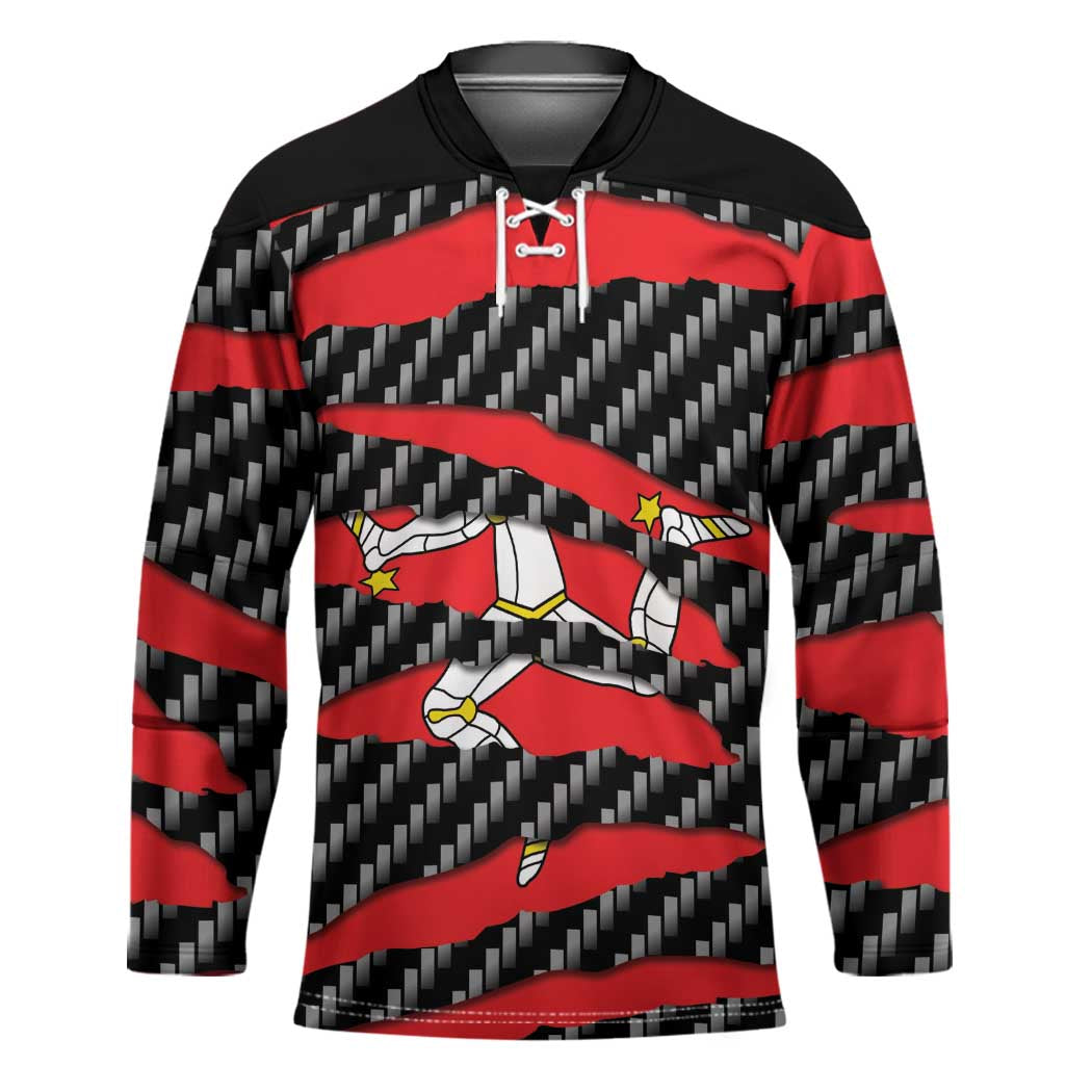 Isle of Man Beast Hockey Jersey Ripped Flag Graphic - Wonder Print Shop