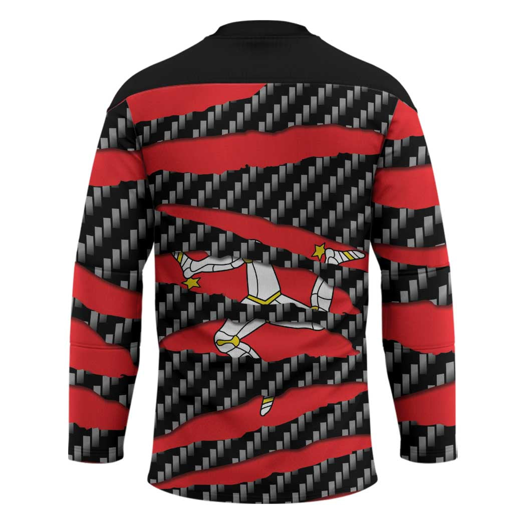 Isle of Man Beast Hockey Jersey Ripped Flag Graphic - Wonder Print Shop