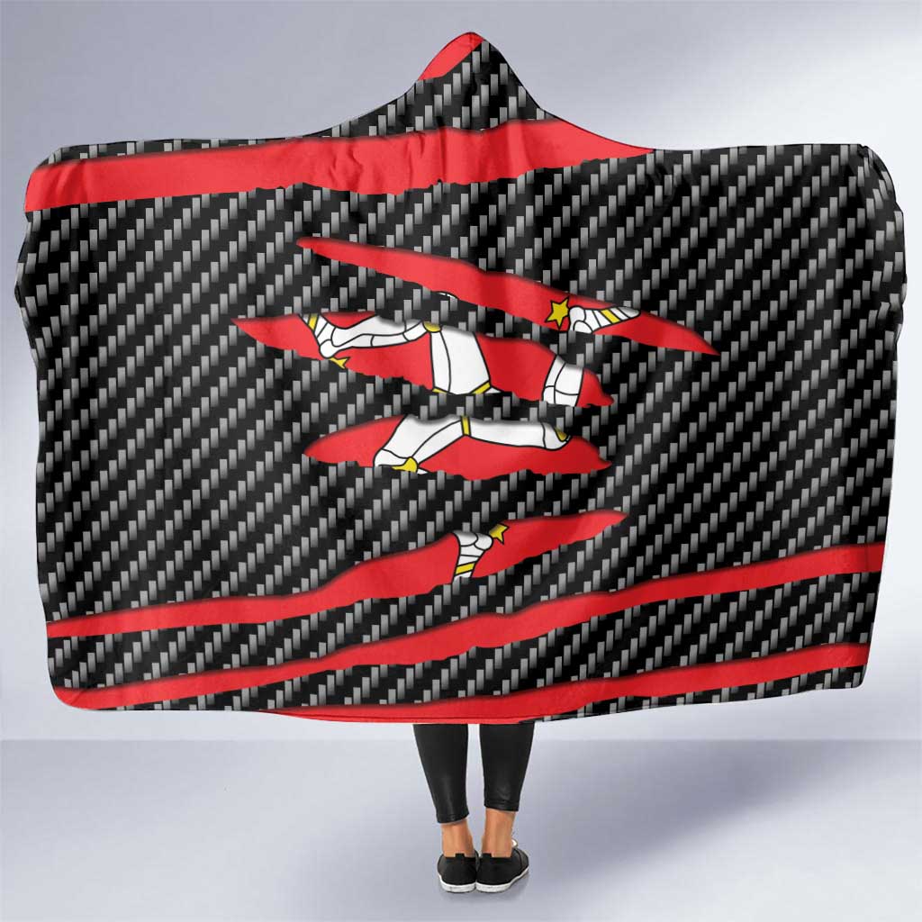 Isle of Man Beast Hooded Blanket Ripped Flag Graphic - Wonder Print Shop