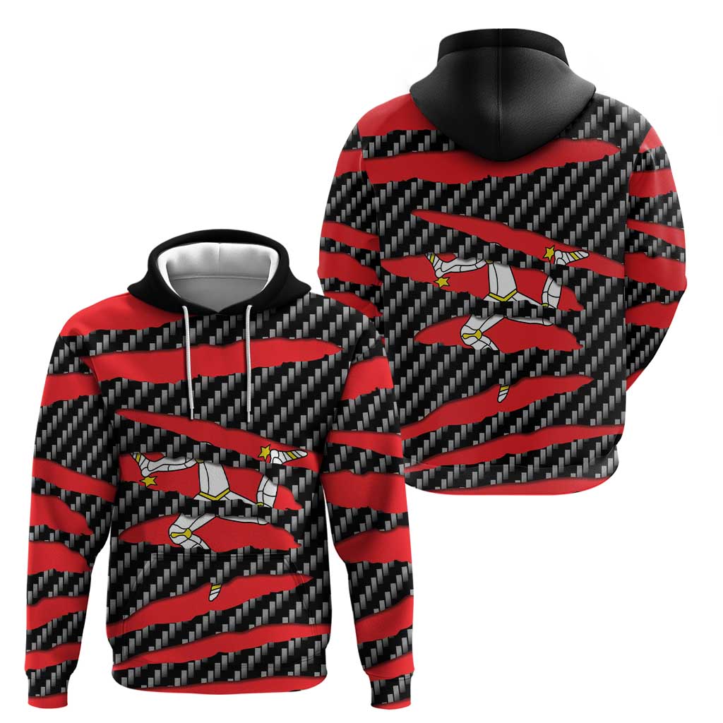 Isle of Man Beast Hoodie Ripped Flag Graphic - Wonder Print Shop