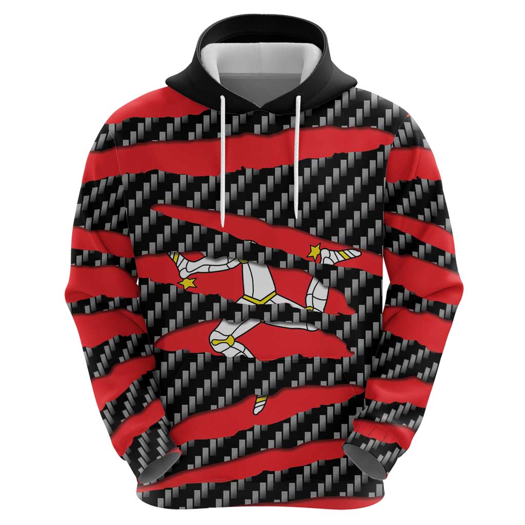 Isle of Man Beast Hoodie Ripped Flag Graphic - Wonder Print Shop