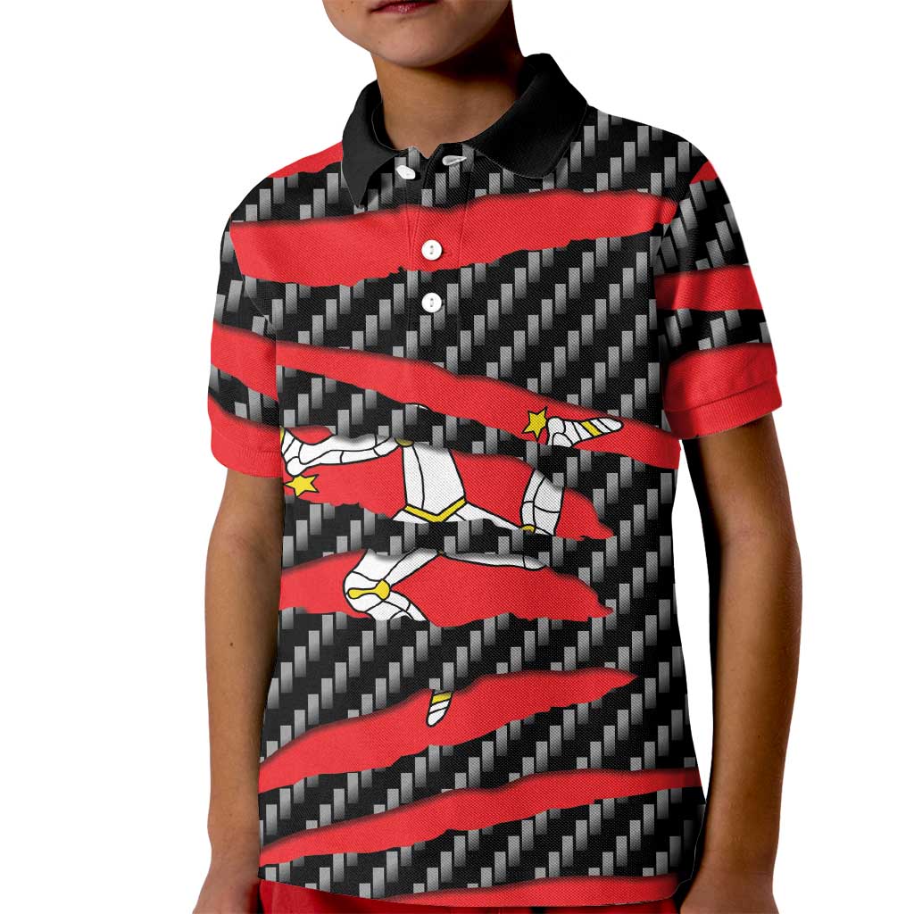 Isle of Man Beast Kid Polo Shirt Ripped Flag Graphic - Wonder Print Shop