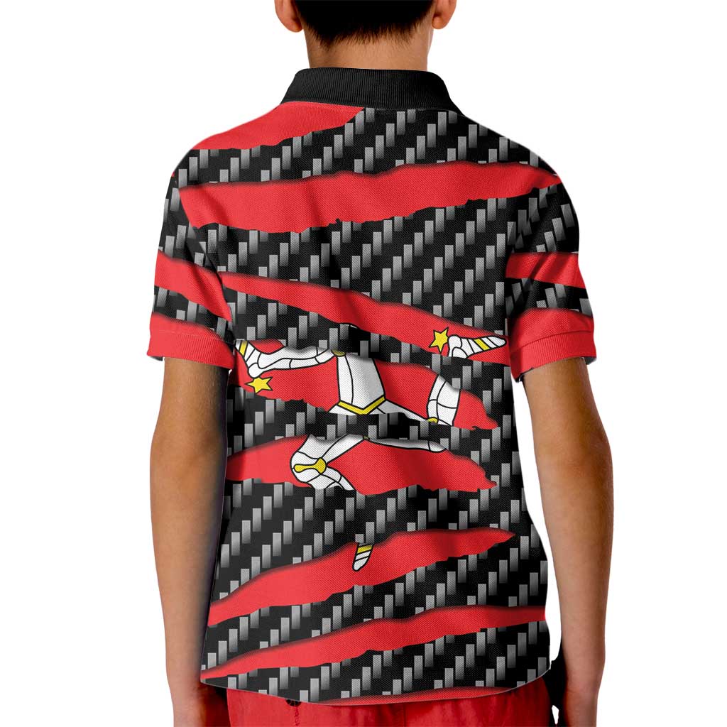 Isle of Man Beast Kid Polo Shirt Ripped Flag Graphic - Wonder Print Shop
