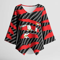 Isle of Man Beast Kimono Sleeve Blouse Ripped Flag Graphic - Wonder Print Shop