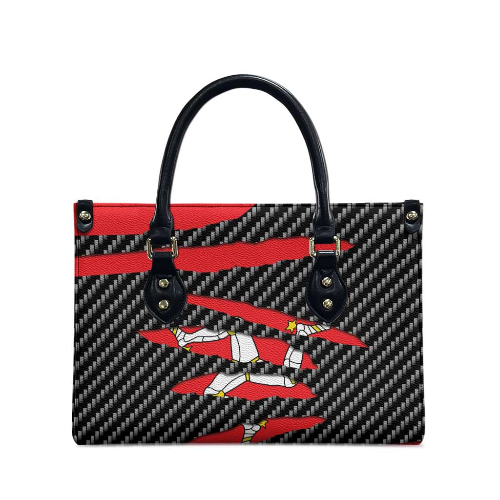 Isle of Man Beast Leather Bag Ripped Flag Graphic - Wonder Print Shop