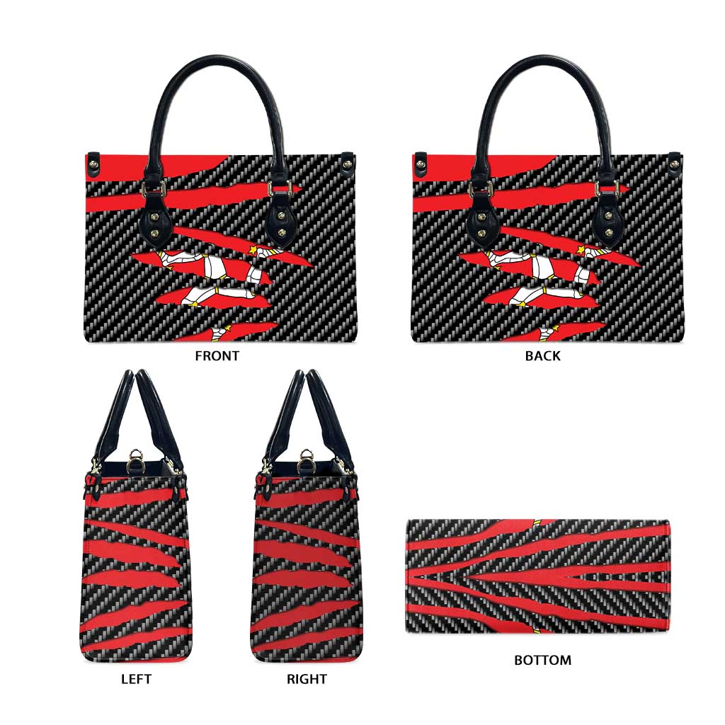 Isle of Man Beast Leather Bag Ripped Flag Graphic - Wonder Print Shop