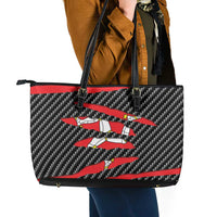 Isle of Man Beast Leather Tote Bag Ripped Flag Graphic - Wonder Print Shop