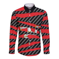 Isle of Man Beast Long Sleeve Button Shirt Ripped Flag Graphic - Wonder Print Shop
