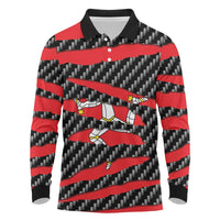 Isle of Man Beast Long Sleeve Polo Shirt Ripped Flag Graphic - Wonder Print Shop