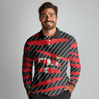Isle of Man Beast Long Sleeve Polo Shirt Ripped Flag Graphic - Wonder Print Shop
