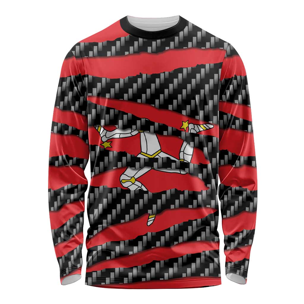 Isle of Man Beast Long Sleeve Shirt Ripped Flag Graphic - Wonder Print Shop