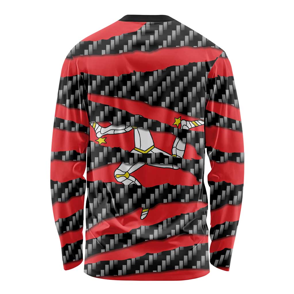 Isle of Man Beast Long Sleeve Shirt Ripped Flag Graphic - Wonder Print Shop