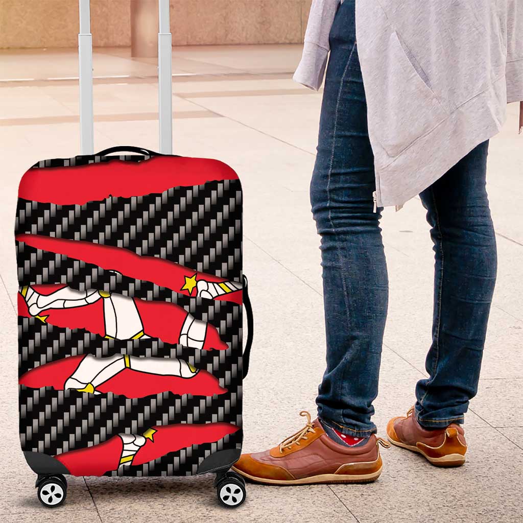 Isle of Man Beast Luggage Cover Ripped Flag Graphic - Wonder Print Shop