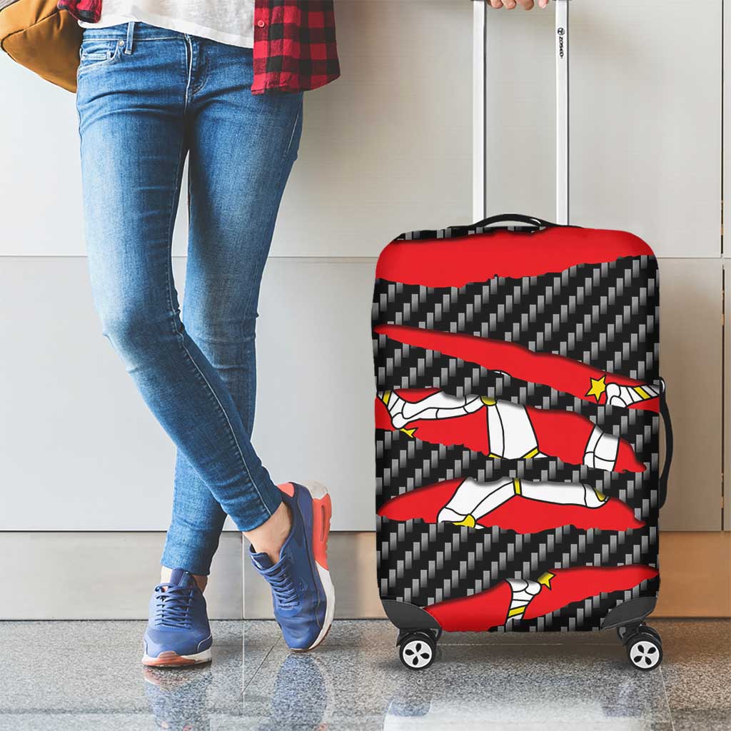 Isle of Man Beast Luggage Cover Ripped Flag Graphic - Wonder Print Shop